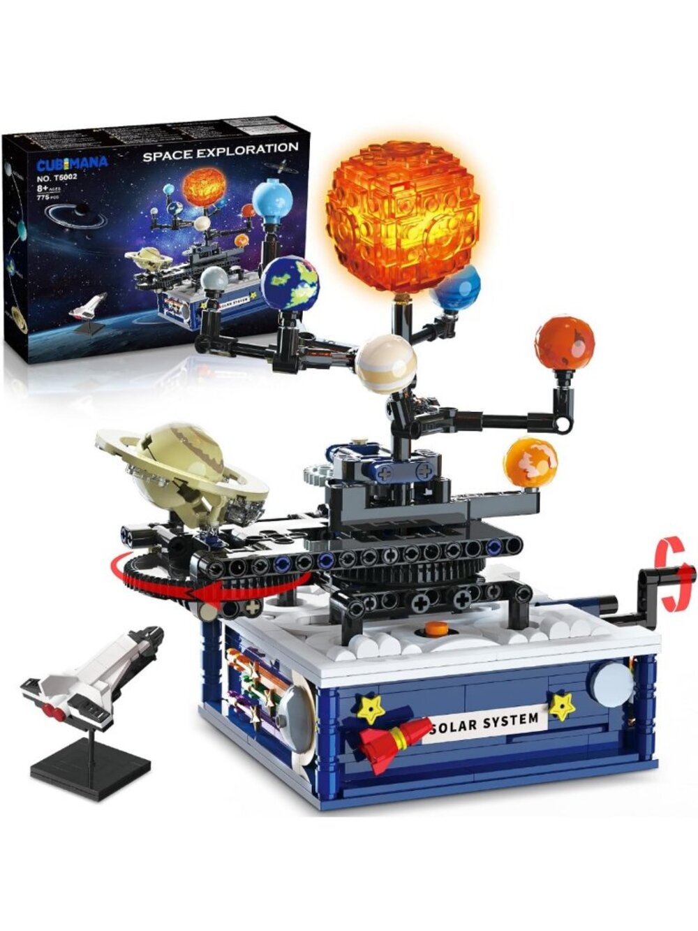 CUBIMANA Solar System Building Sets with Light for Boys 8+ with 8 Planets